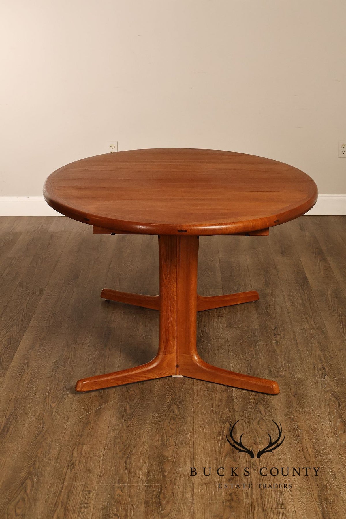 Dyrlund Danish Modern Teak Oval Extension Dining Table