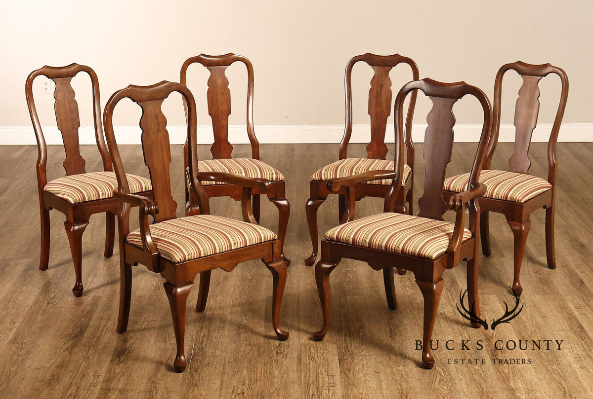Pennsylvania House Queen Anne Style Set of Six Cherry Dining Chairs