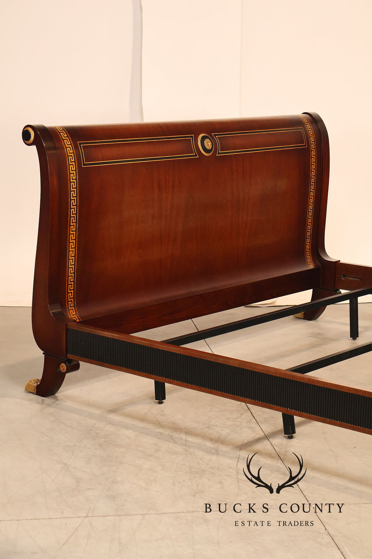 Mariner Fine Furniture Empire Style King Size Mahogany Sleigh Bed