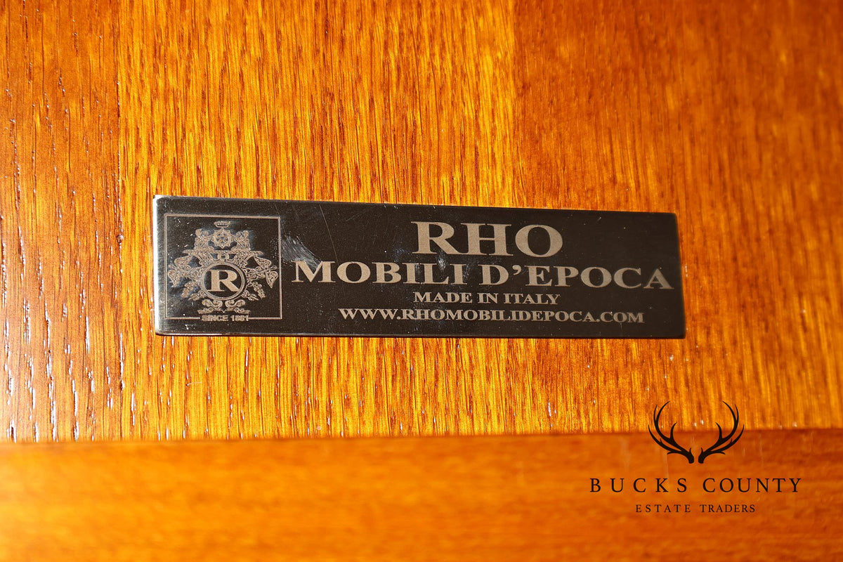 Rho Mobili D'Epoca Neoclassical Burl Wood Marquetry Inlaid Sideboard