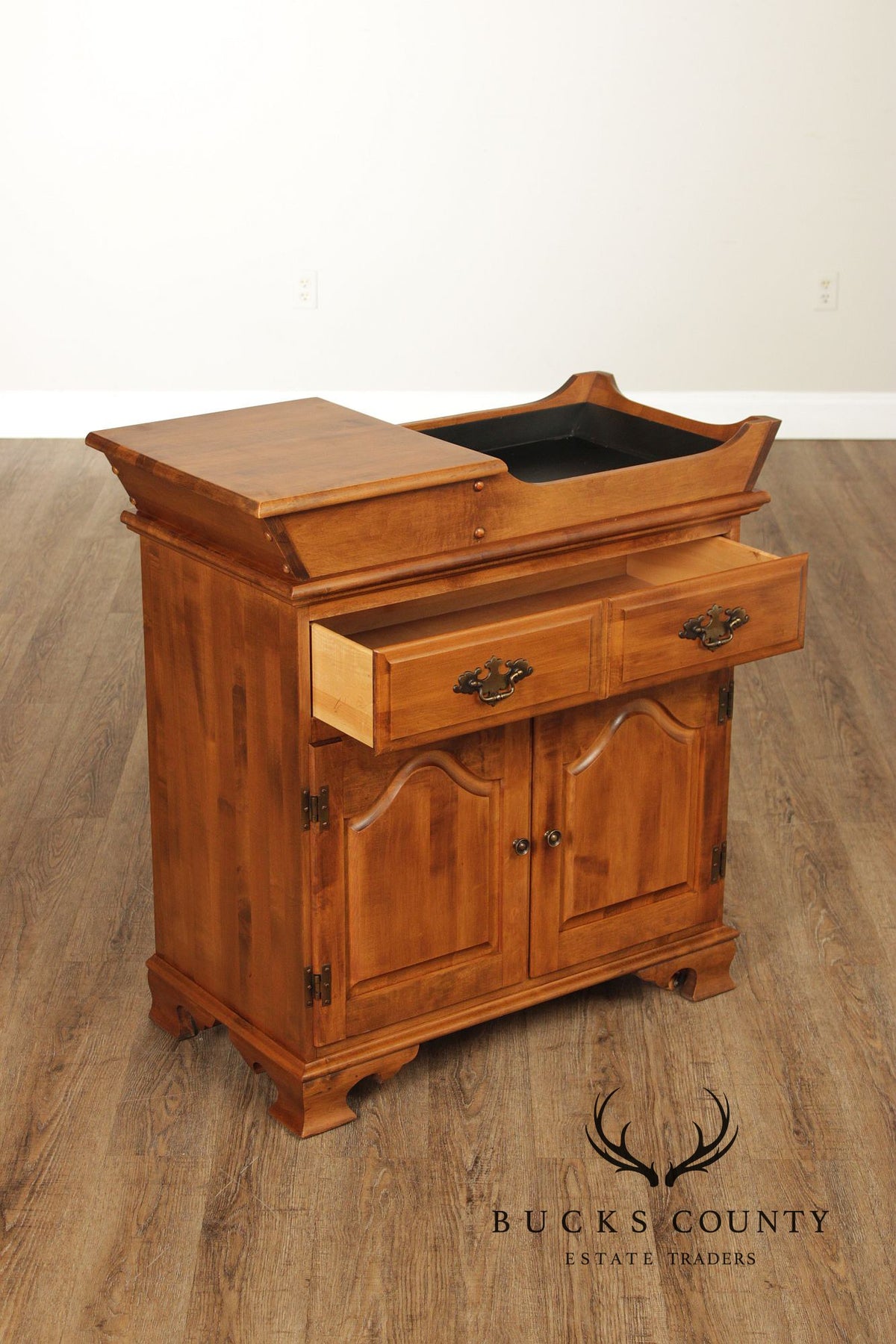 Colonial Revival Vintage Solid Maple Dry Sink