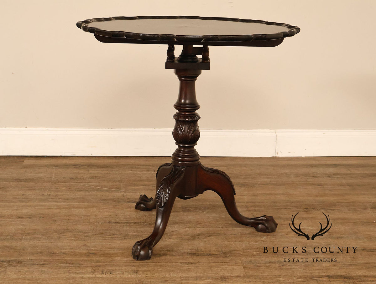 Chippendale Style Mahogany Pie Crust Tilt Top Tea Table