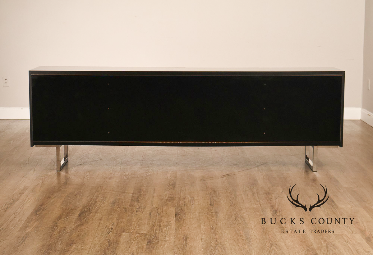 Mid Century Modern Black Top Credenza