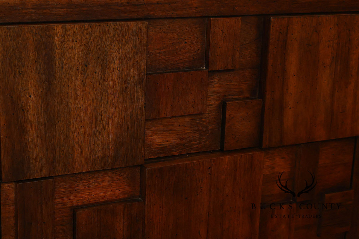 Vintage Lane Mid-Century Modern Brutalist Walnut Dresser