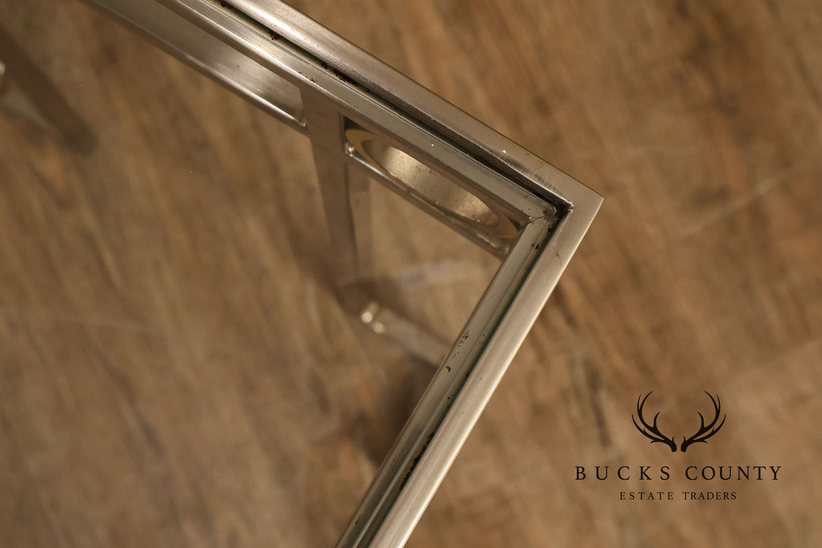 Modern Art Deco Style Glass Top Console Table