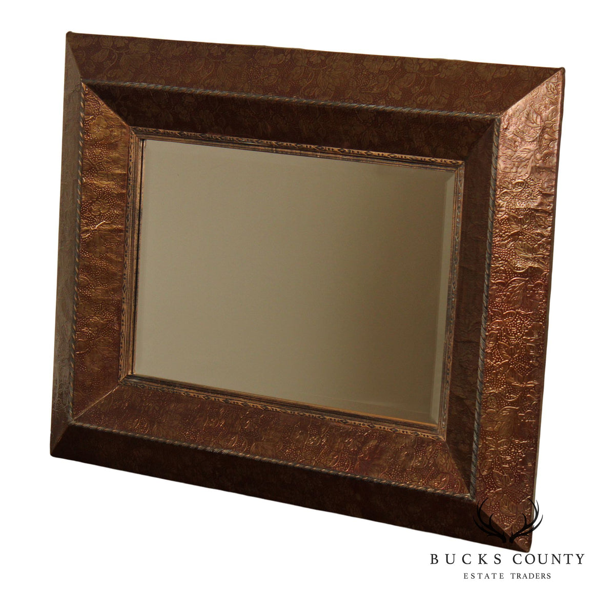 Howard Elliot Collection Chased Embossed Metal Wall Mirror