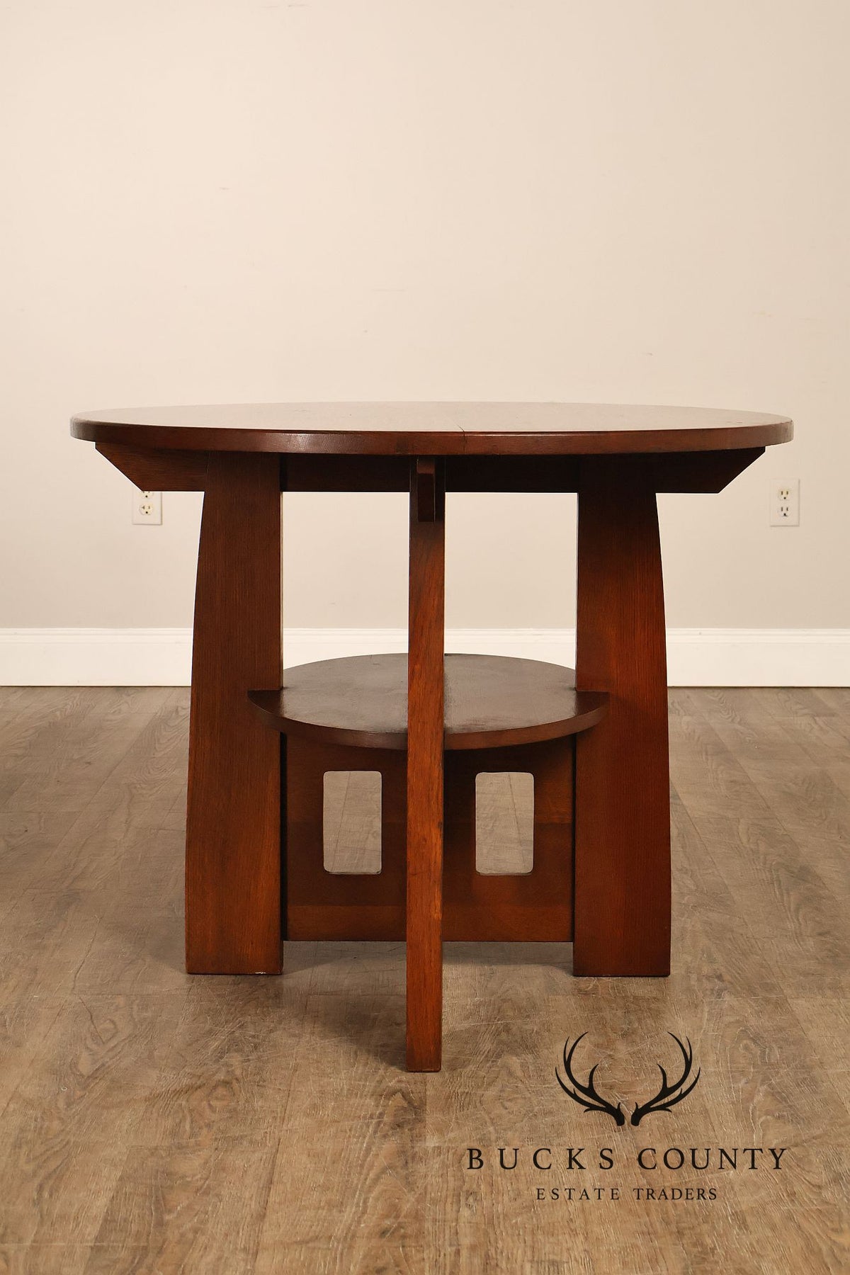Limbert Arts And Crafts Antique Oak Double Oval Center Table Model 158