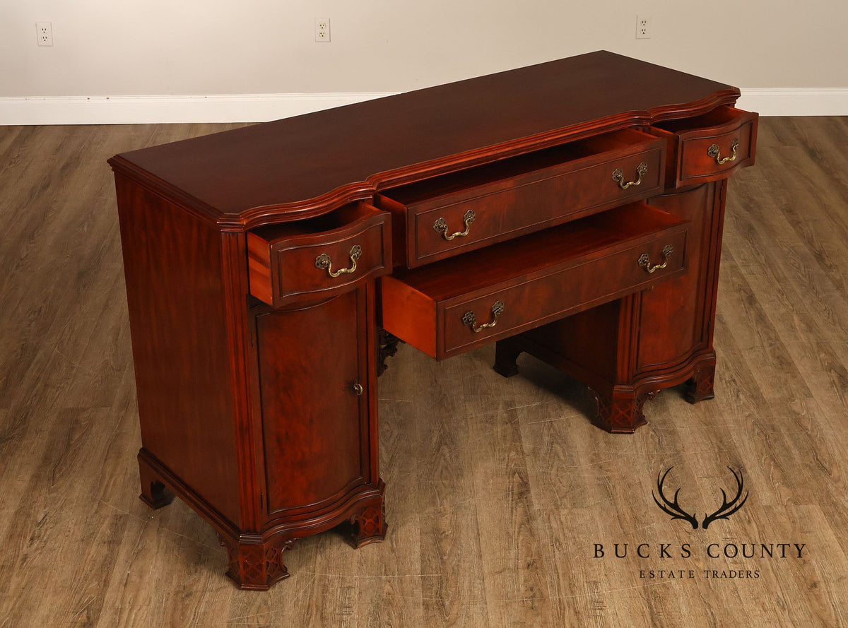 Chippendale Serpentine Mahogany Sideboard Server