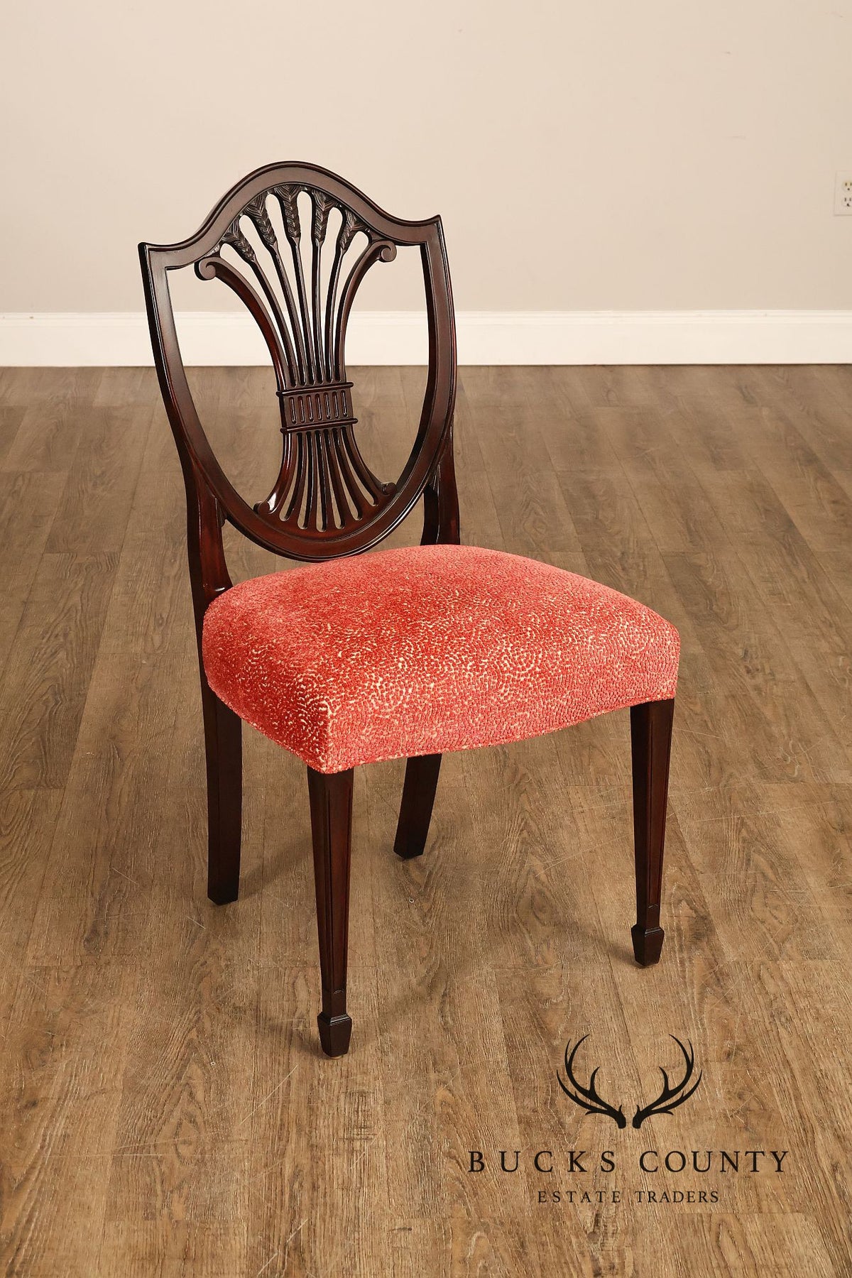 Stickley Federal Mahogany Set Of Eight Shield Back Dining Chairs
