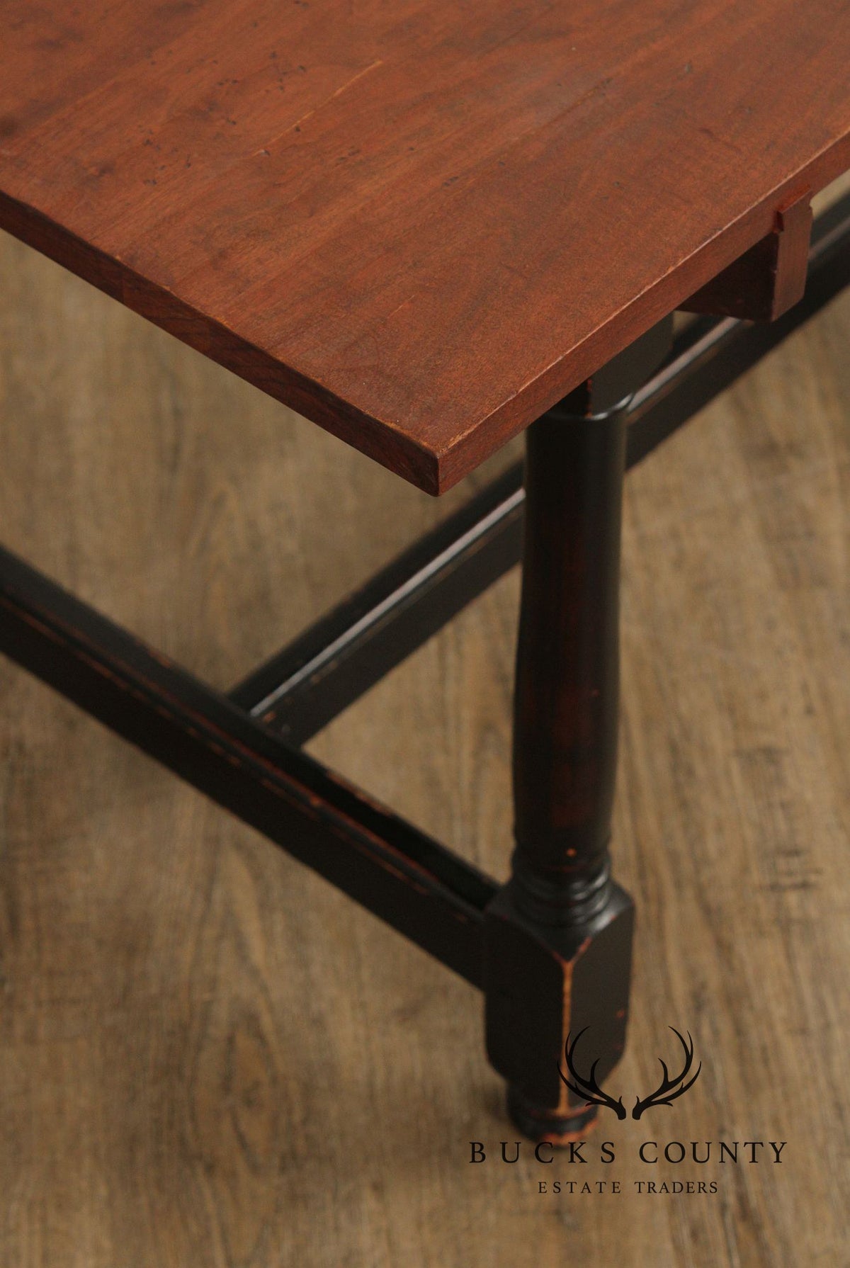 Farmhouse Style Cherry Top Painted Base Dining or Breakfast Table
