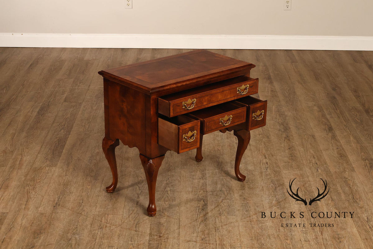 Henredon Georgian Style Burlwood Lowboy
