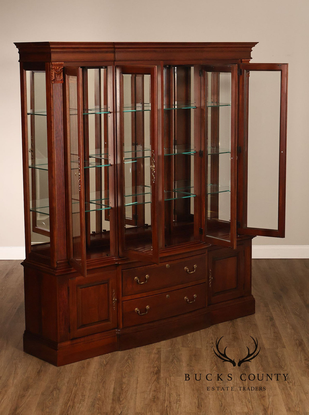 Pennsylvania House Georgian Revival Cherry Lighted Cherry China Cabinet