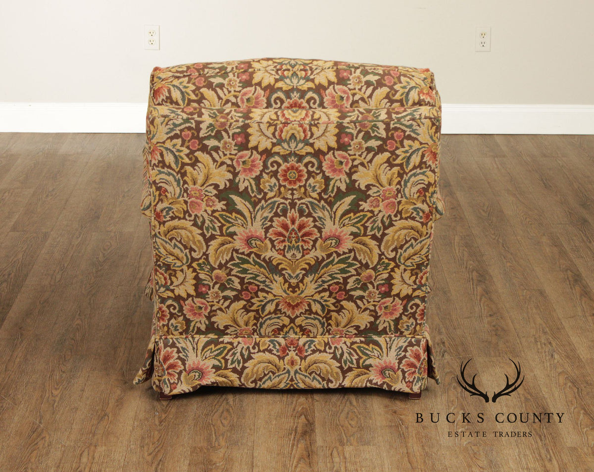 TRS Furniture Traditional Floral Upholstered Club Chair And Ottoman