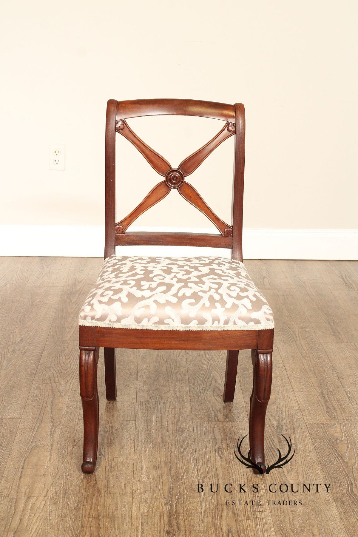 Antique Set of 4 Classical French Empire Mahogany Dining Chairs
