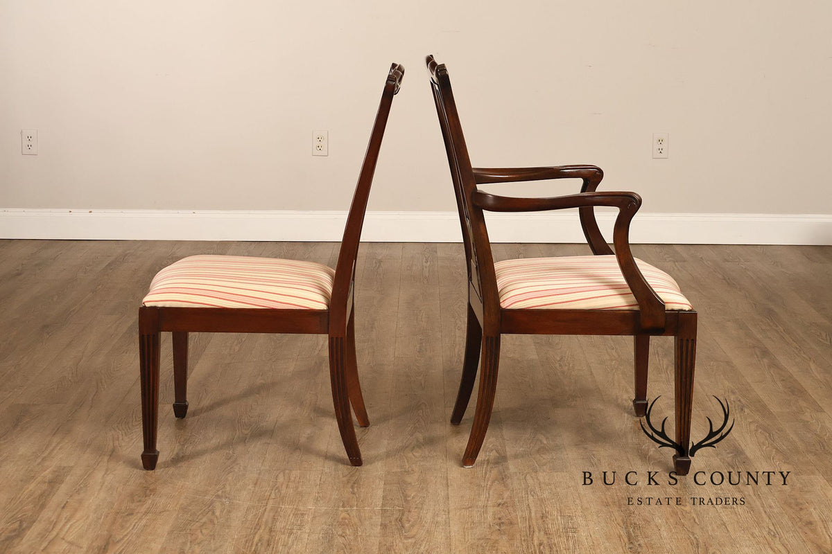 Henkel Harris Mahogany Set Of Eight Lyre Back Dining Chairs