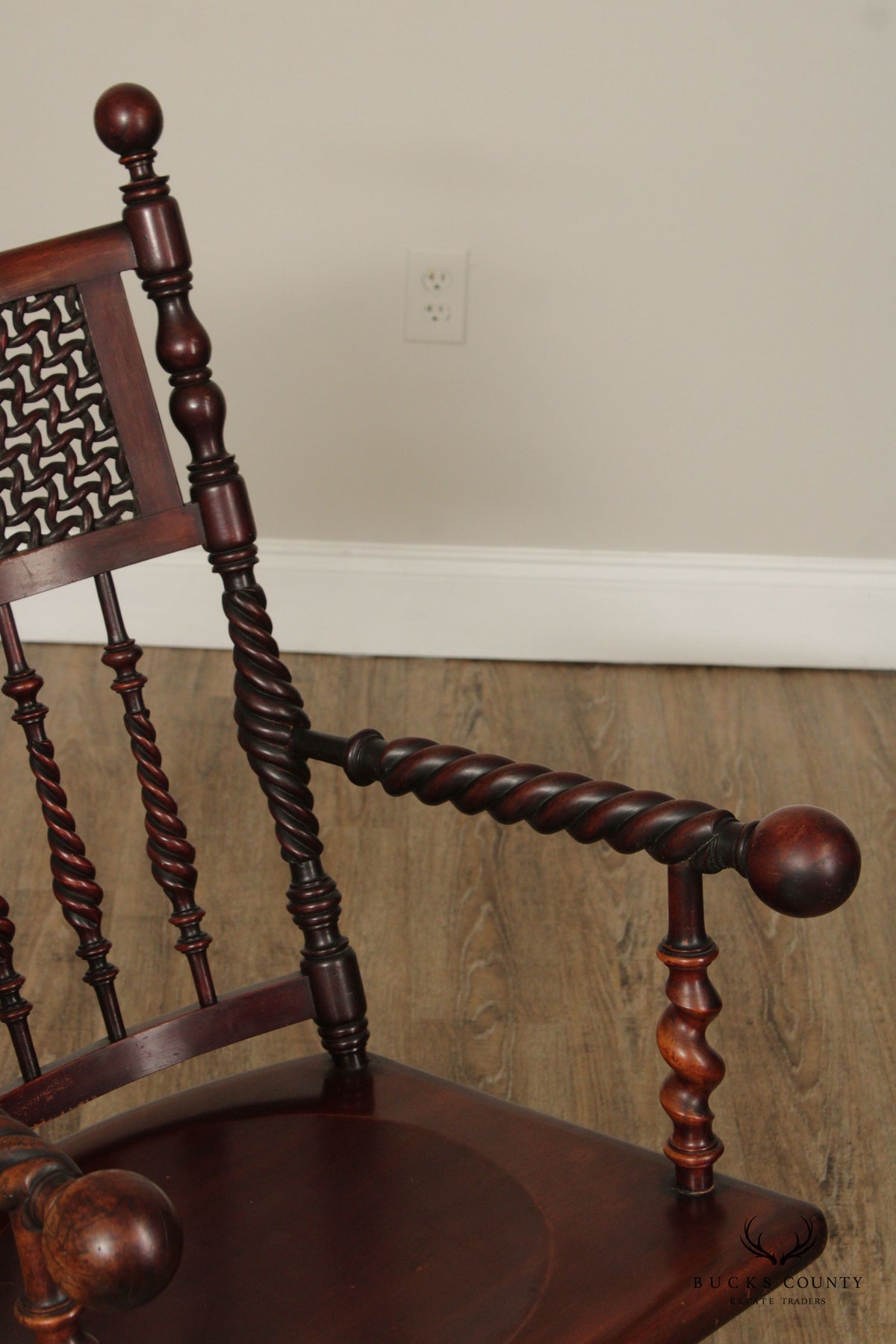 Merklen Brothers Renaissance Revival Mahogany Rocking Chair