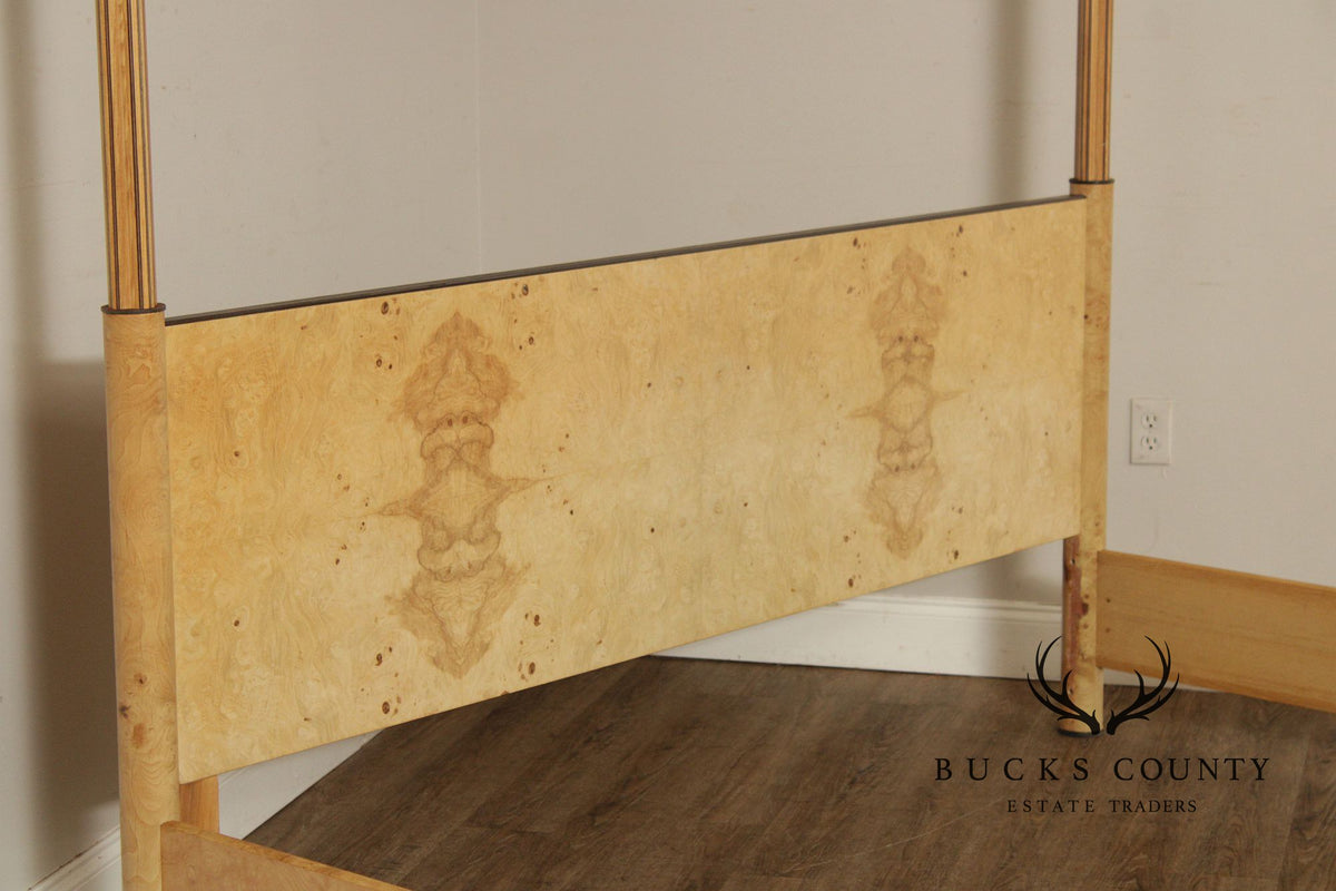 Henredon Scene Two Burlwood King Poster Bed