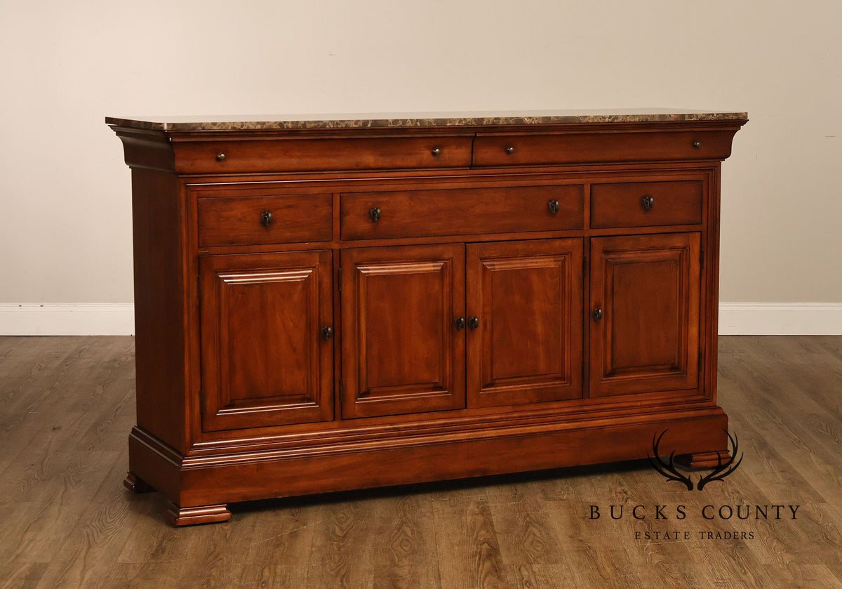 Thomasville King Street Collection Marble Top Four Door Credenza