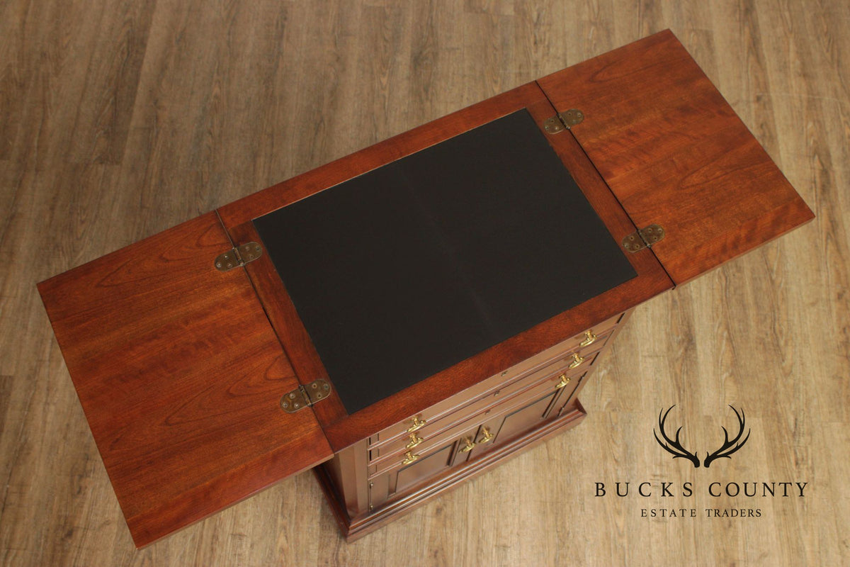 Pennsylvania House Cherry Flip Top Silver Chest Server Cabinet