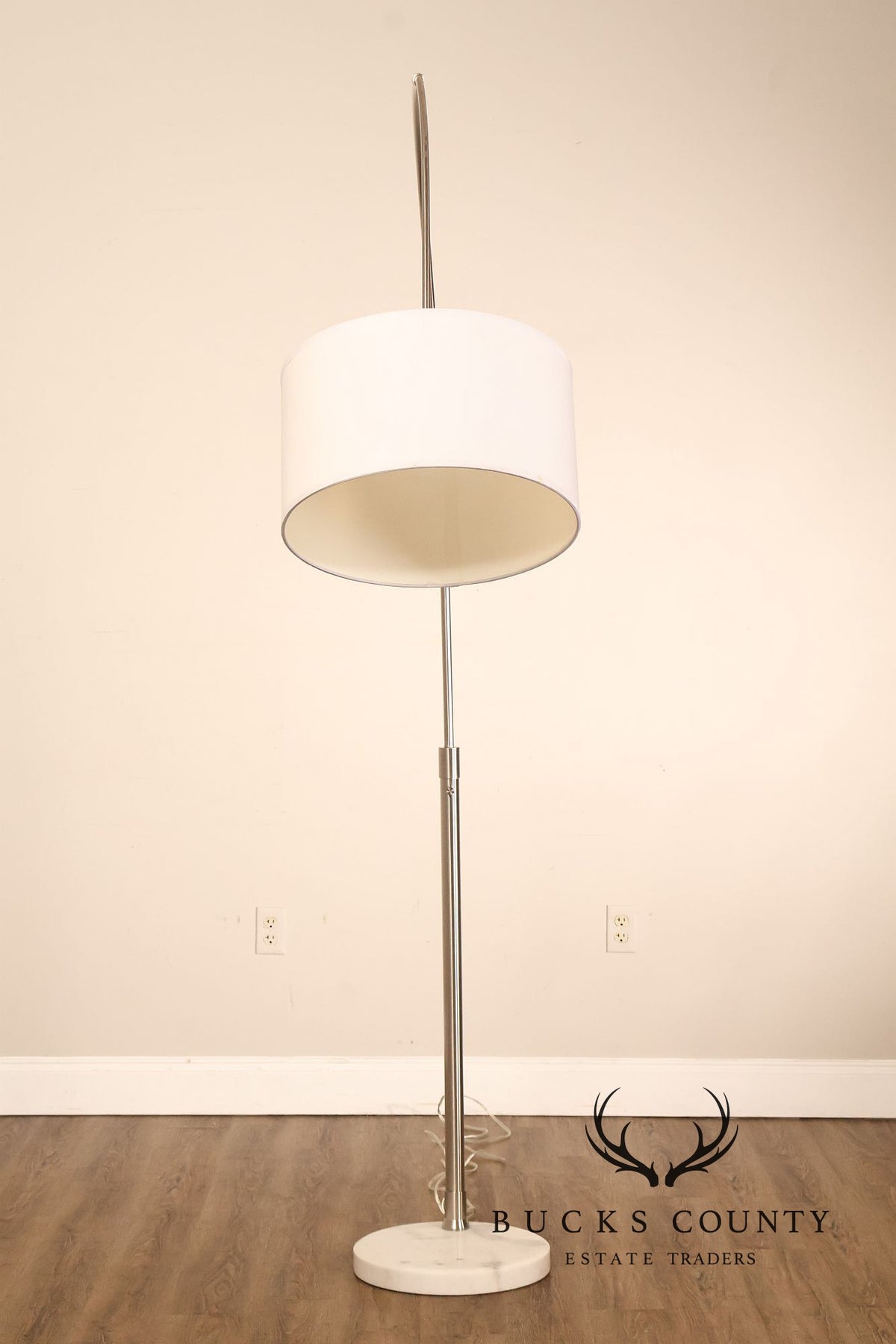 Nova Contemporary Brushed Nickel Arch Floor Lamp With Marble Base