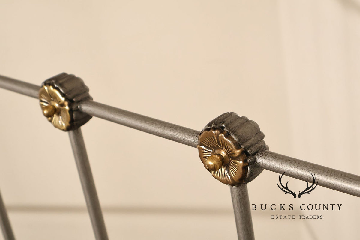Contemporary Iron And Brass King Size Metal Bed Frame