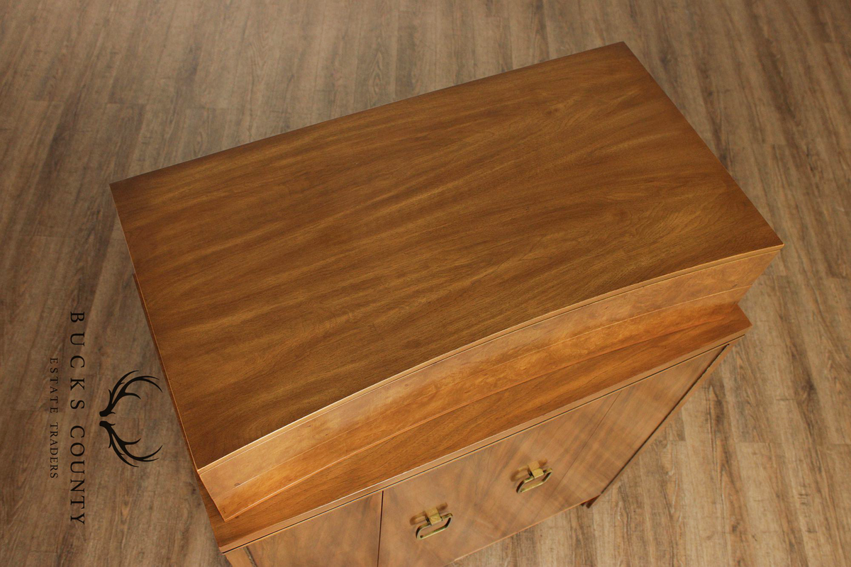 Widdicomb Mid-Century Modern Walnut & Burl Gentleman’s Chest