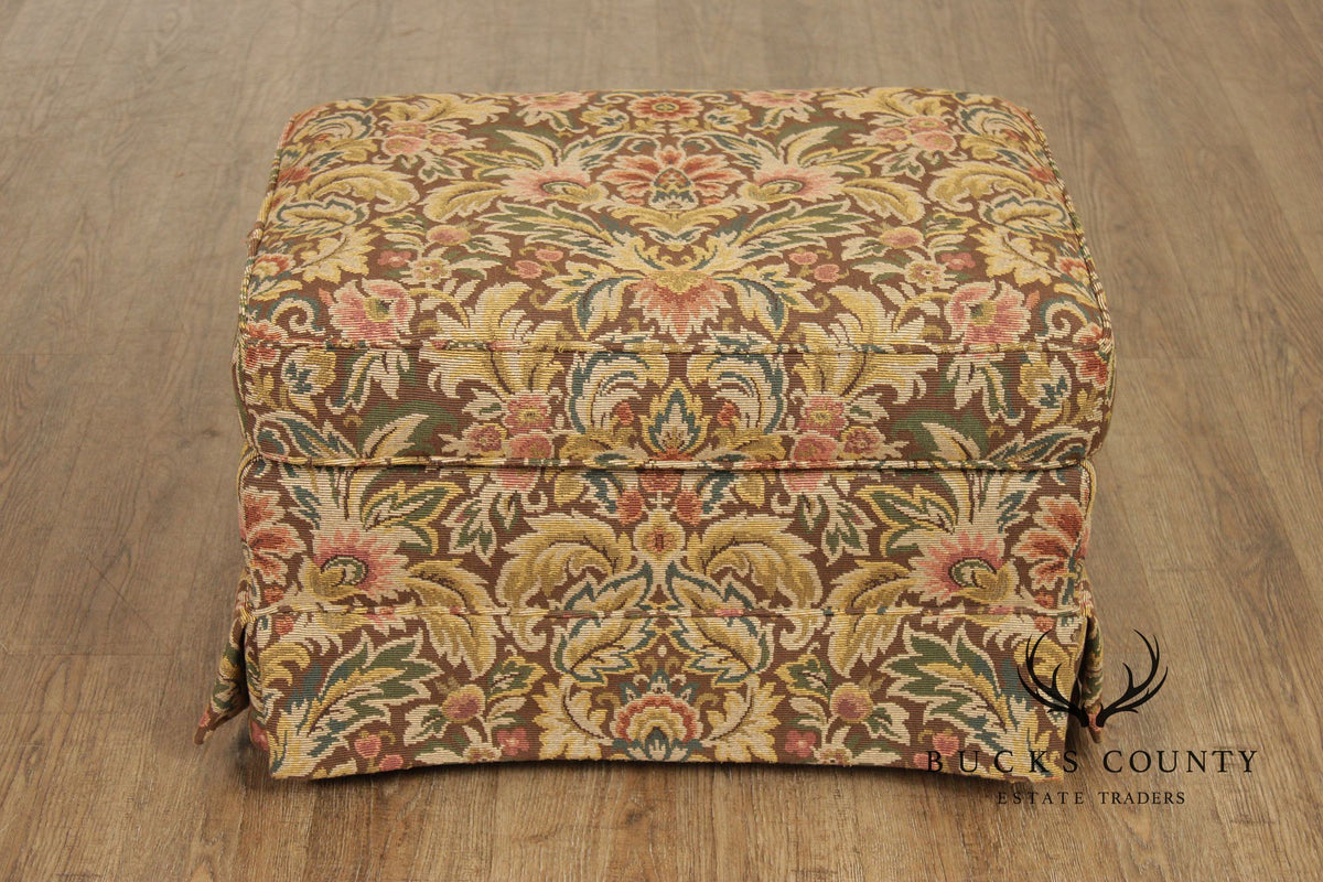 TRS Furniture Traditional Floral Upholstered Club Chair And Ottoman