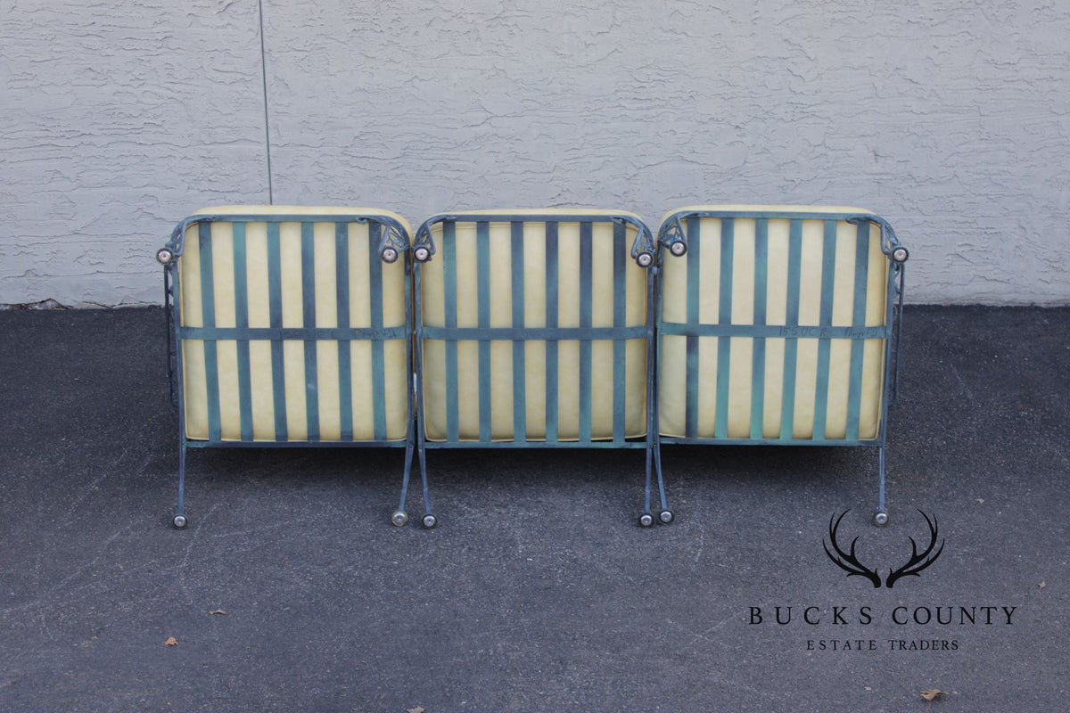 Woodard 'Chantilly Rose' Wrought Iron Outdoor Patio Sofa