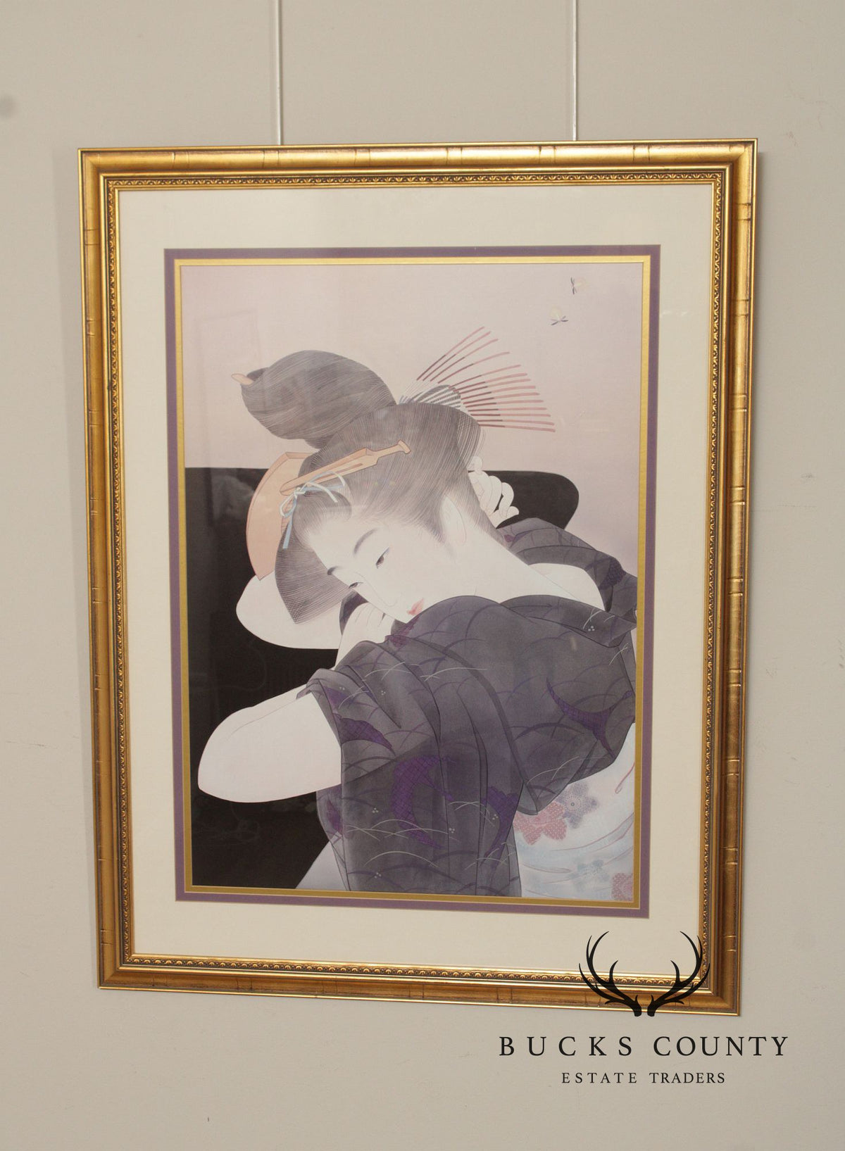 Vintage  Framed Print of a Japanese Woman