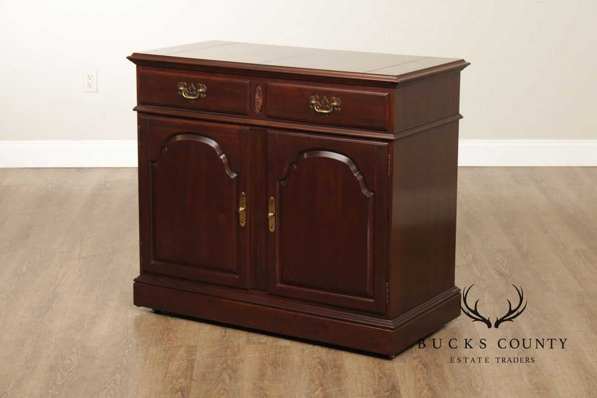 Ethan Allen Georgian Court Chippendale Style Cherry Flip Top Server