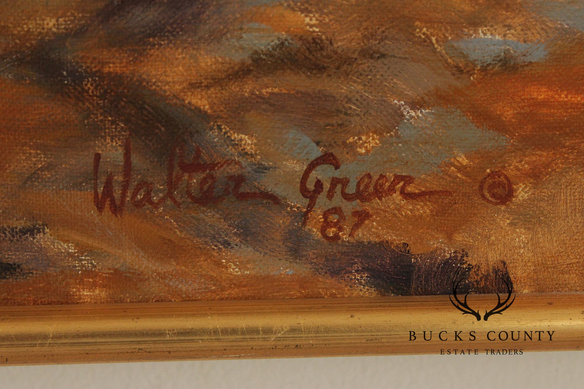 Walter Greer Oil Painting, 'Pond with Galinule'