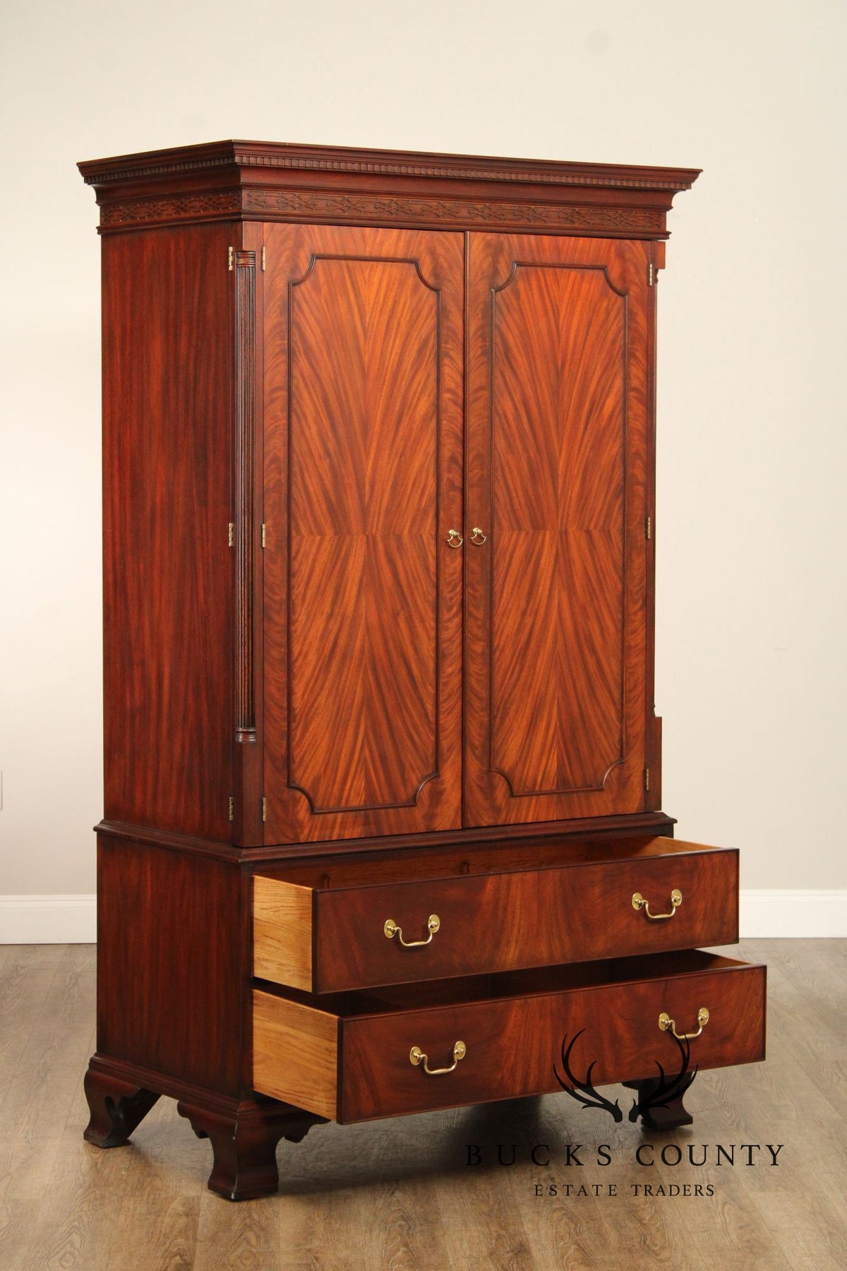 Henkel Harris Georgian Style Mahogany Armoire