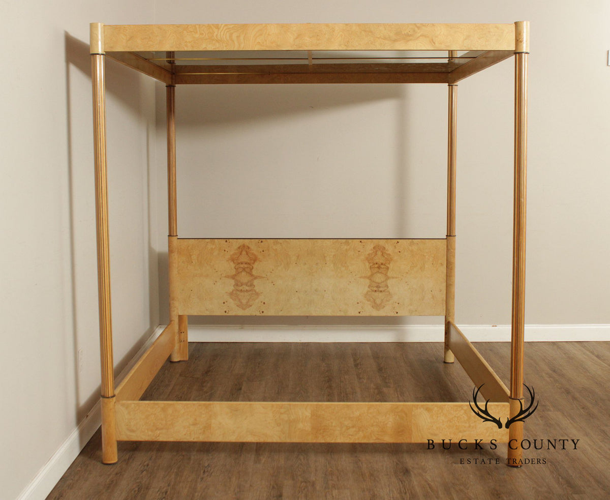 Henredon Scene Two Burlwood King Poster Bed
