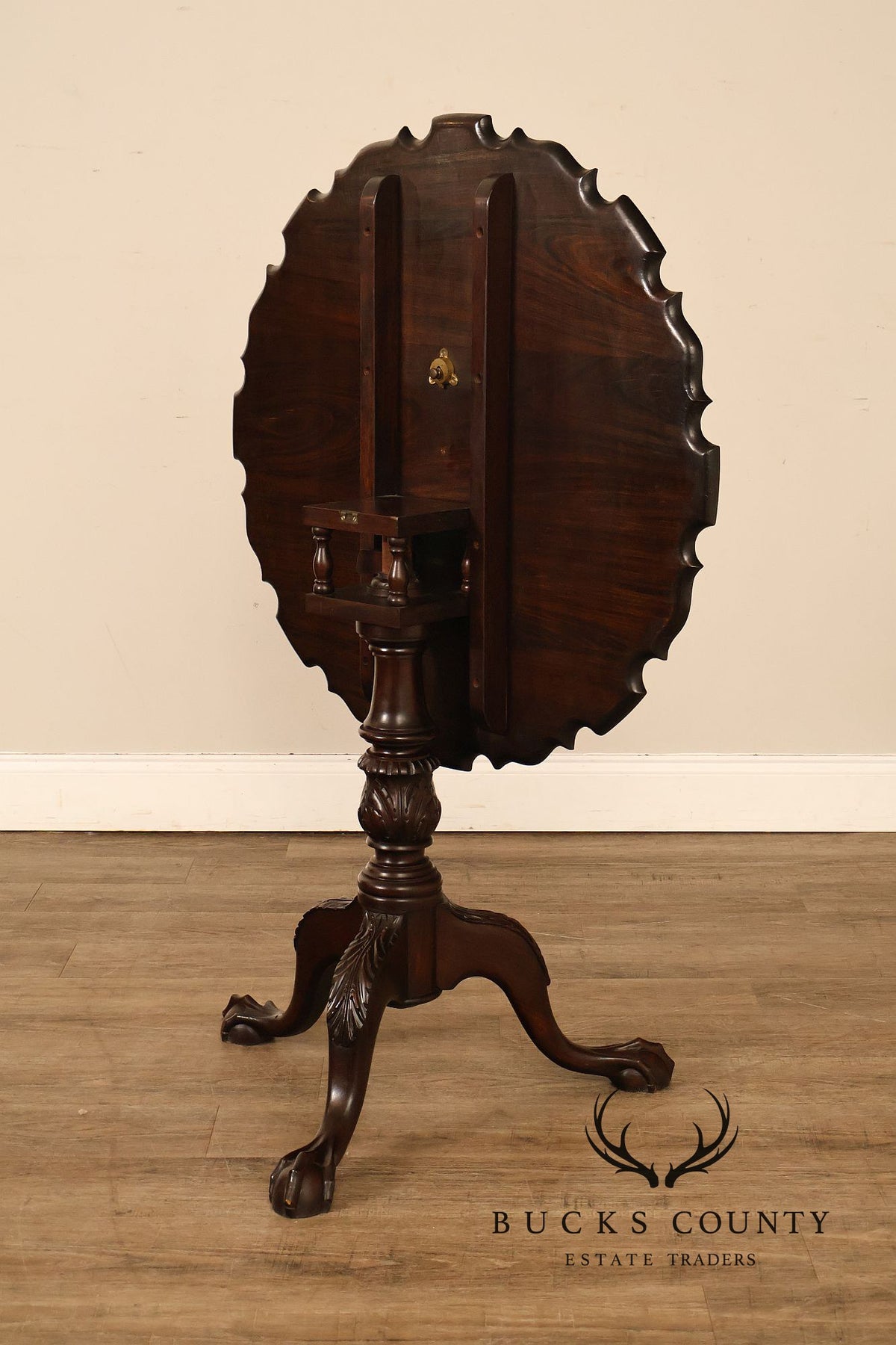 Chippendale Style Mahogany Pie Crust Tilt Top Tea Table