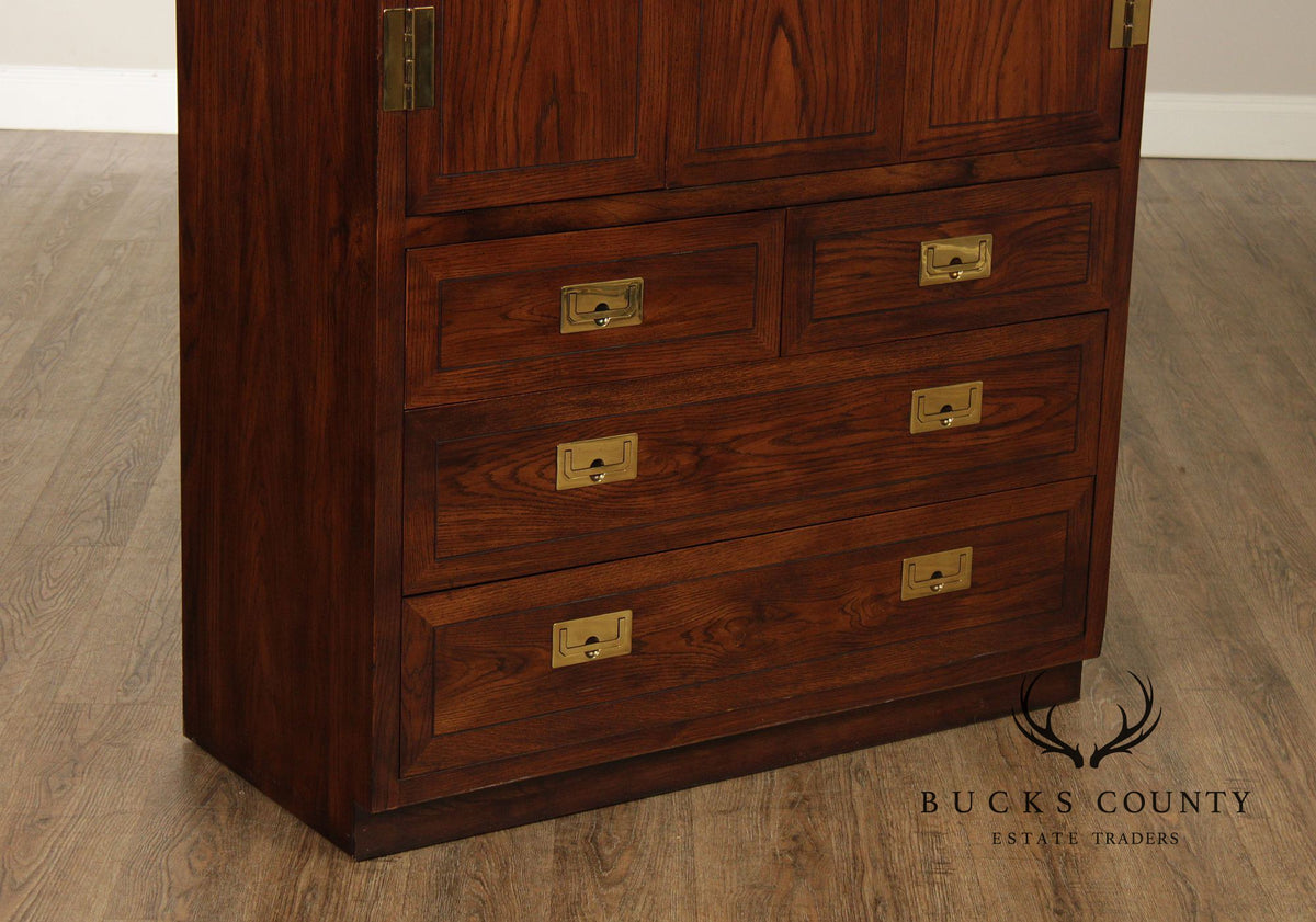 Henredon 'Scene One' Campaign Style Bedroom Armoire Cabinet