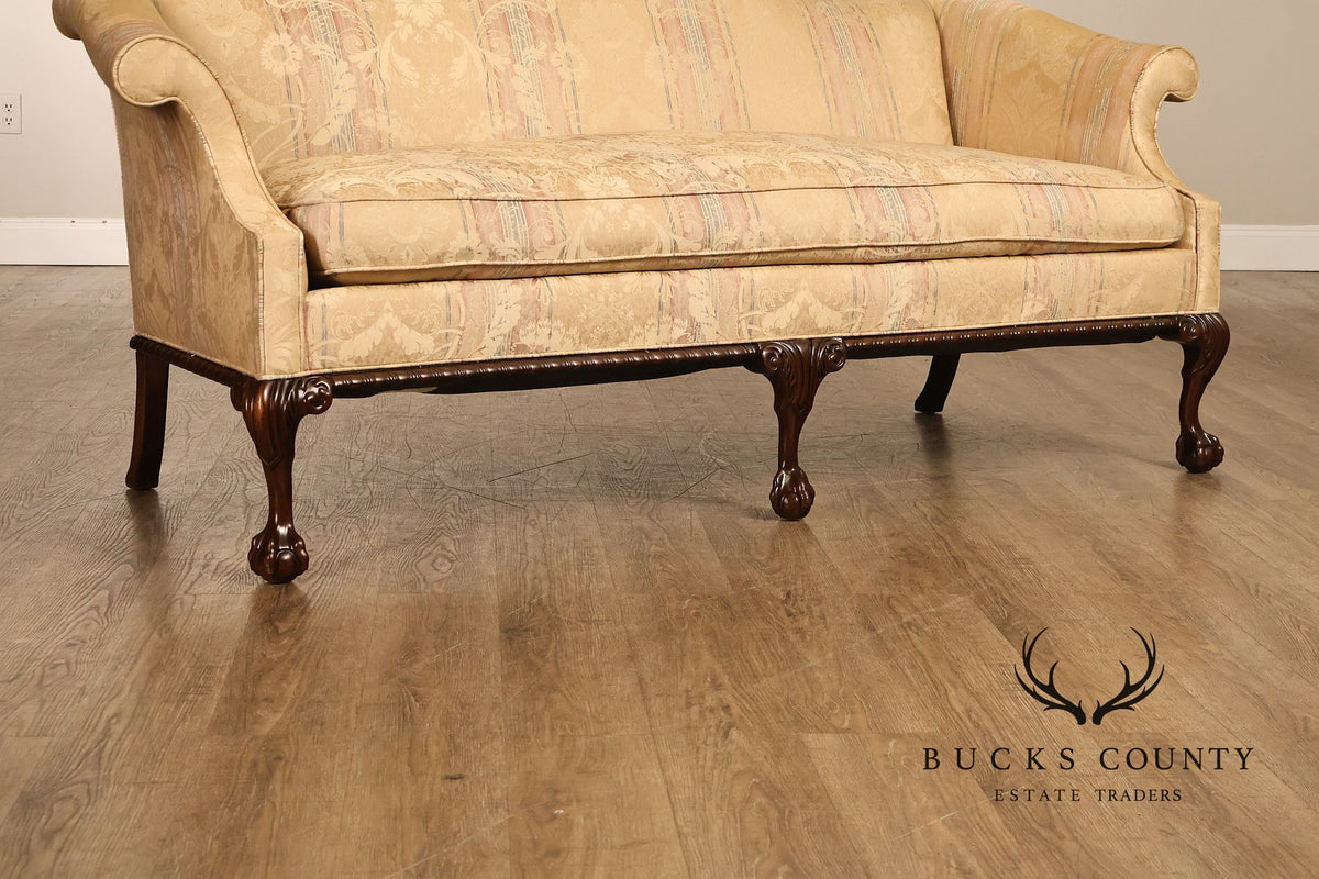 Hickory Chair Chippendale Style Mahogany Camelback Sofa