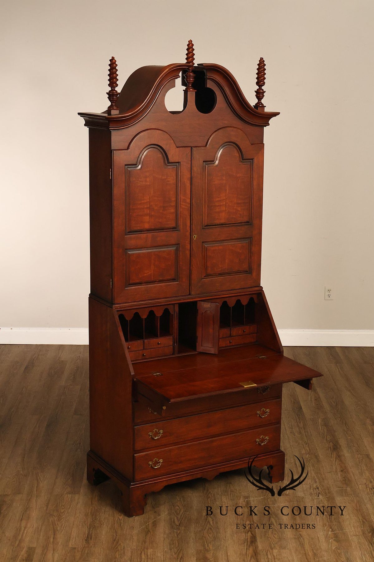 Wright Table Company New England Cherry Secretary Desk Bookcase