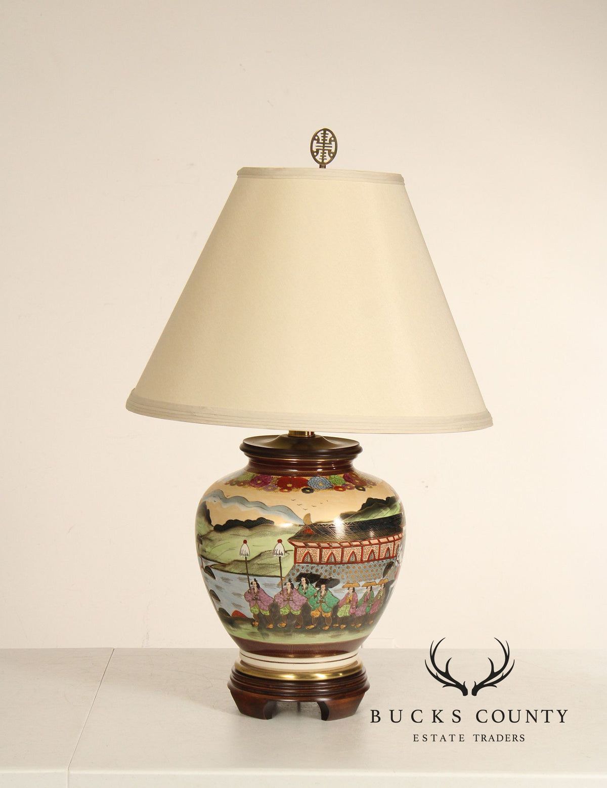 Frederick Cooper Asian Style Porcelain Ginger Jar Table Lamp
