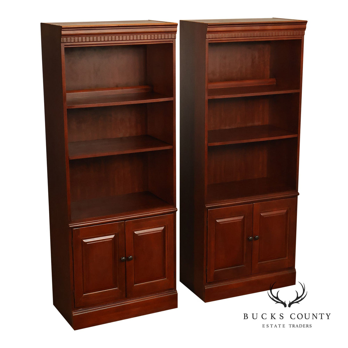 Hooker Furniture Pair Of Lighted Bookcase Display Cabinets