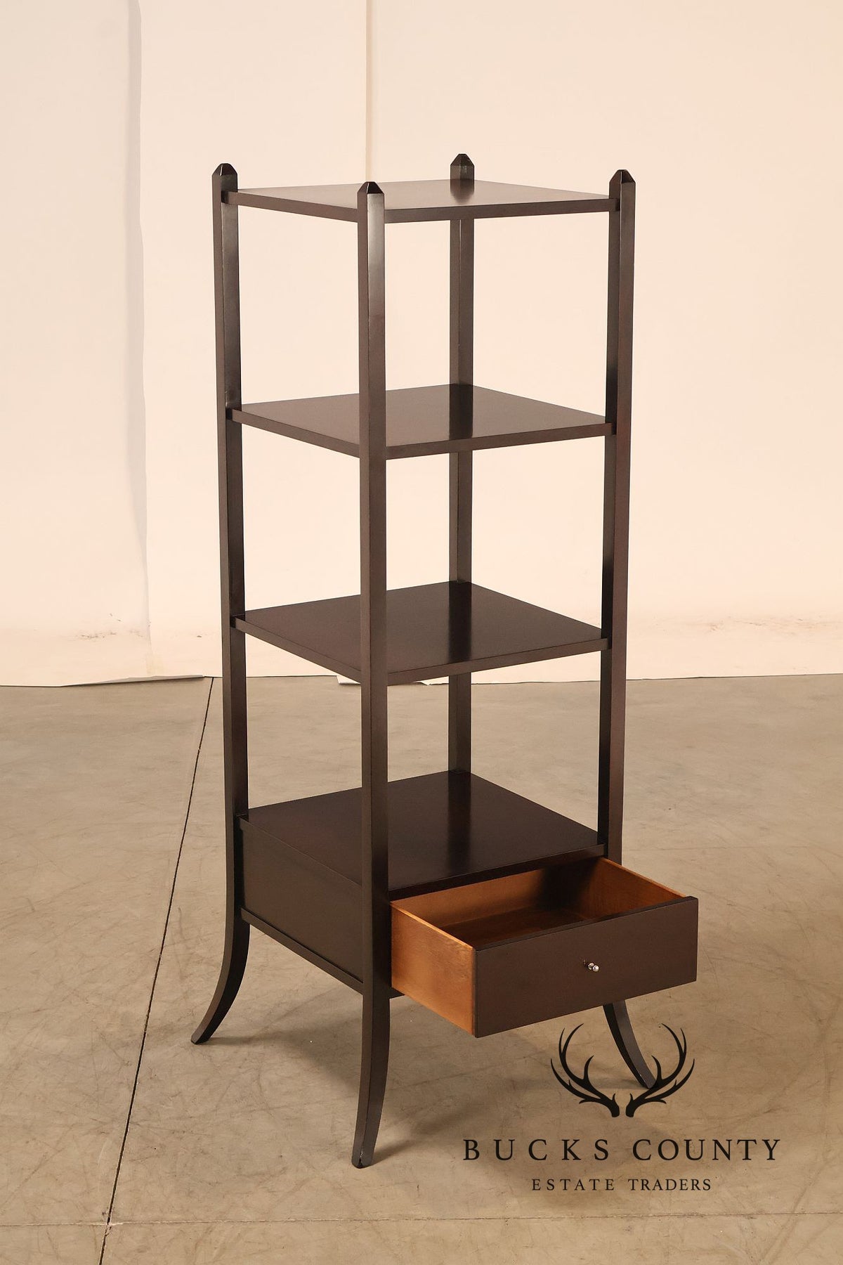 Baker Furniture Mahogany Four Tier Étagère With Drawer