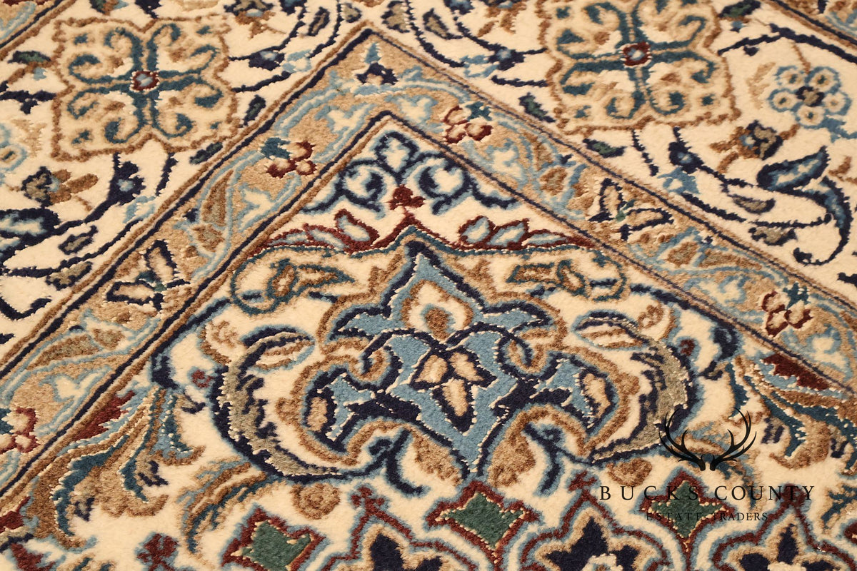 Handwoven Wool Curvilinear Medallion 6.4' x 10.75' Rug