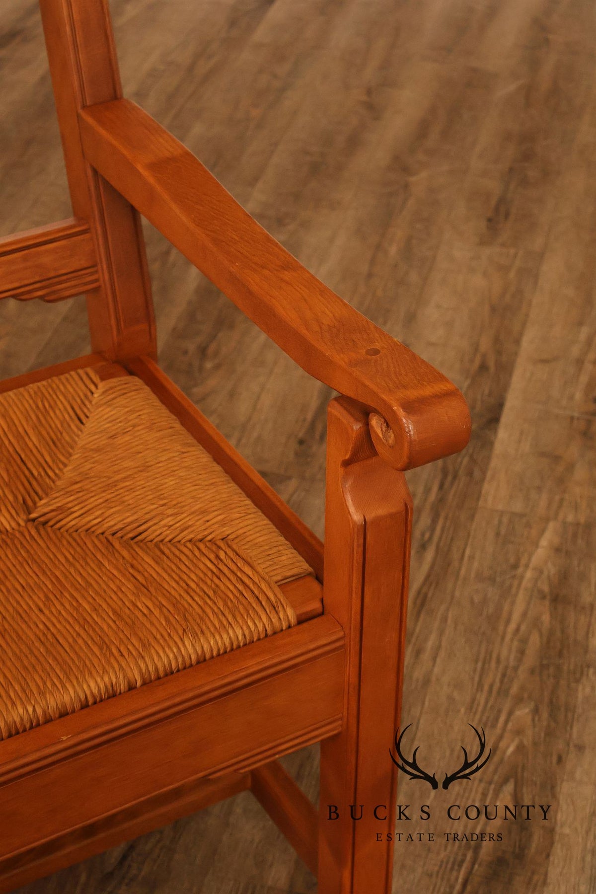 Vintage Southwestern Style Rush Seat Bench