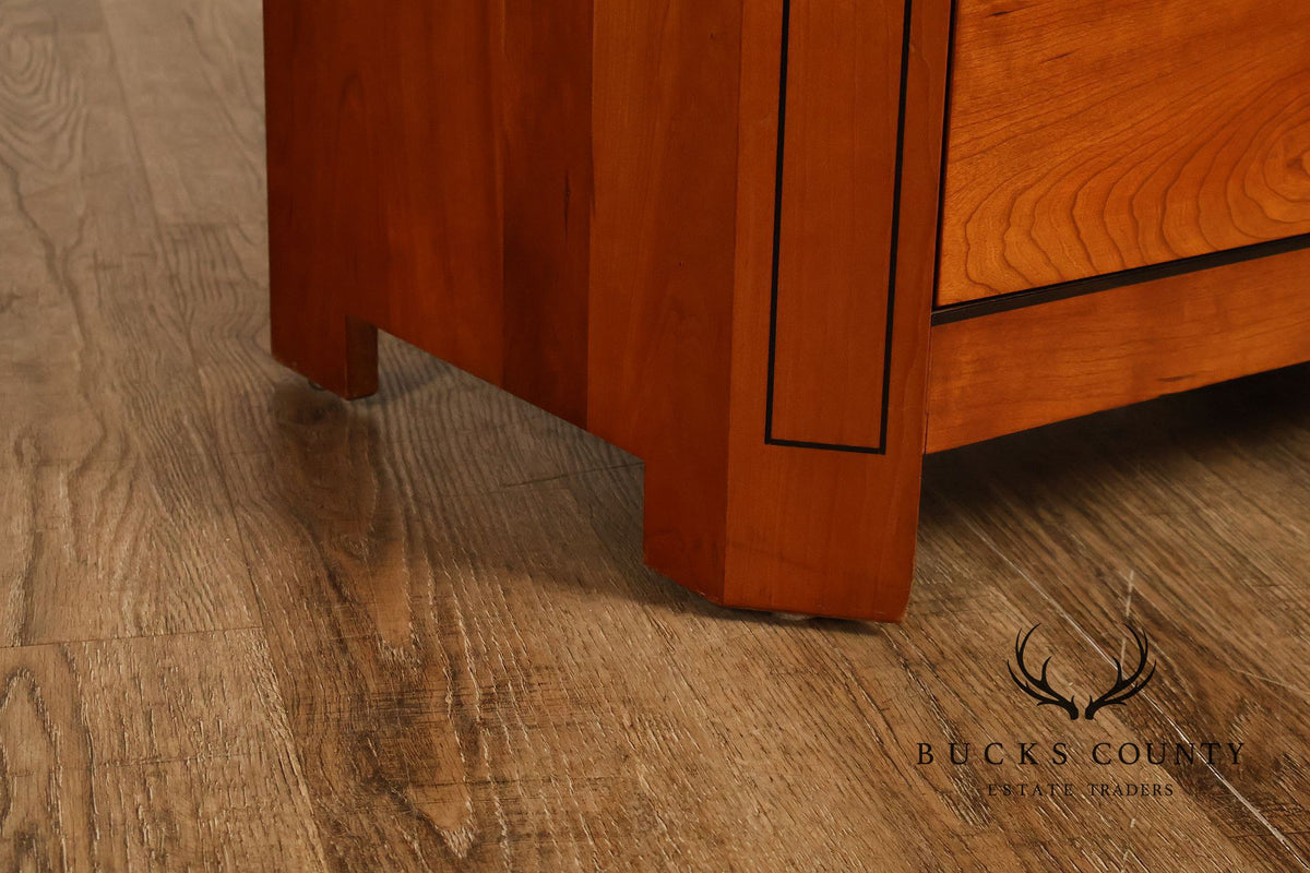 Stickley 21st Century Collection Pair of Granite Top Cherry Nightstands