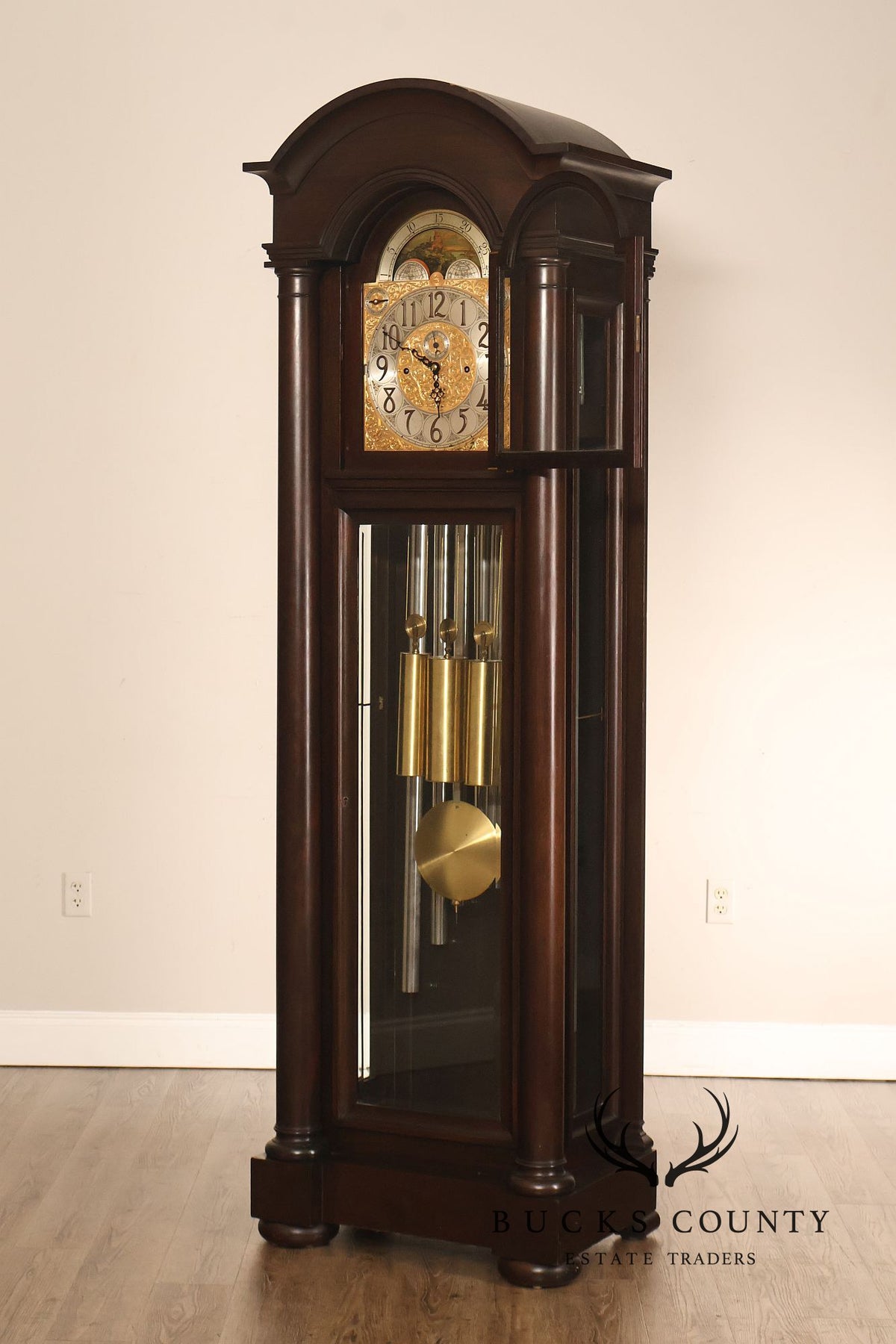 Herschede 1925 “Swan” Nine-Tube Mahogany Hall Clock