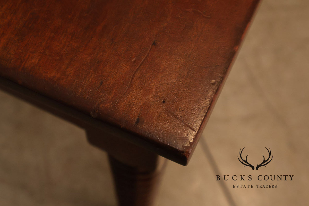 Antique American Turned Leg One Drawer Writing Table