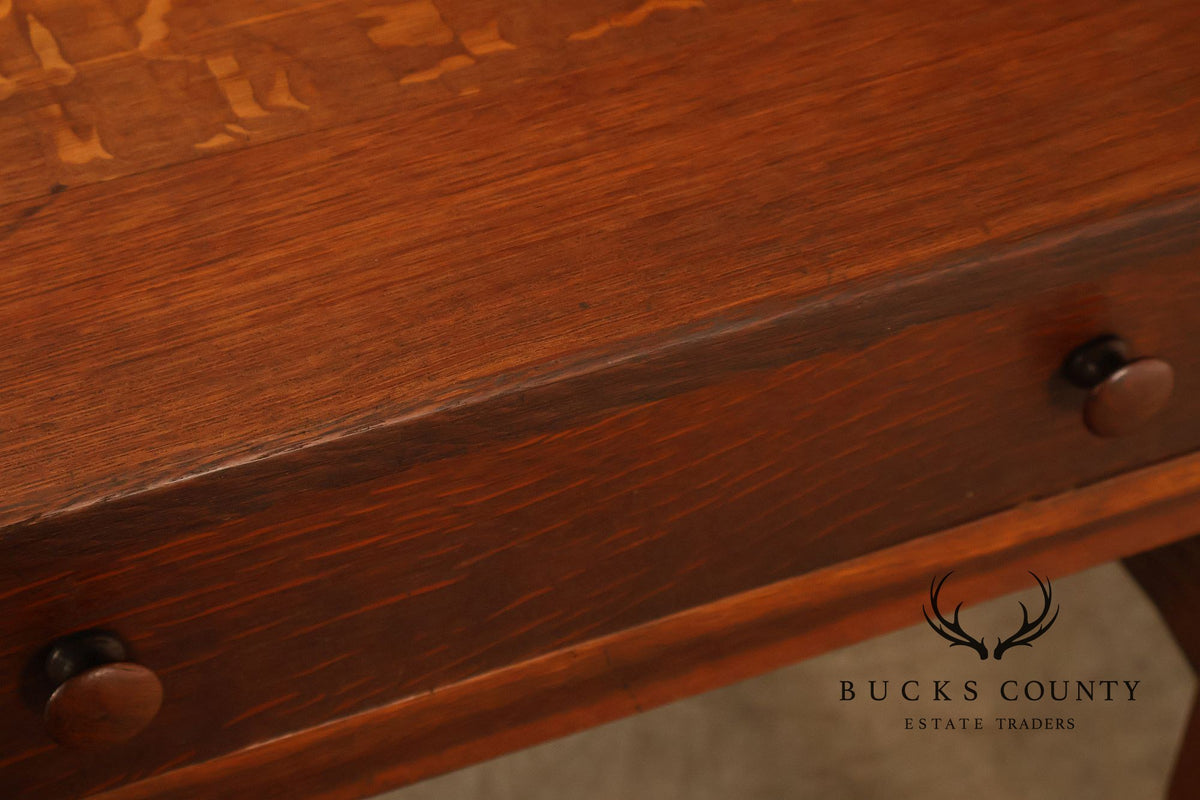 Antique Stickley Brothers Arts & Crafts Oak Vanity Desk
