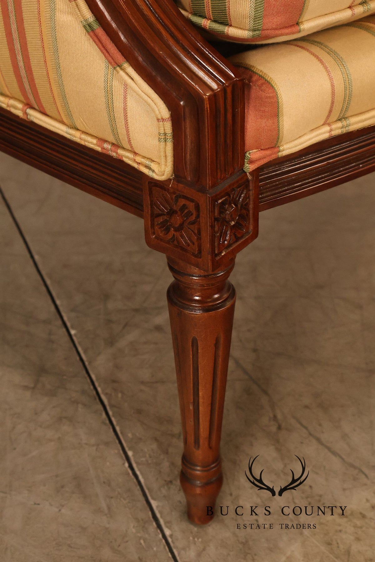 Sherrill Furniture French Louis XVI Style Pair of Bergere Armchairs