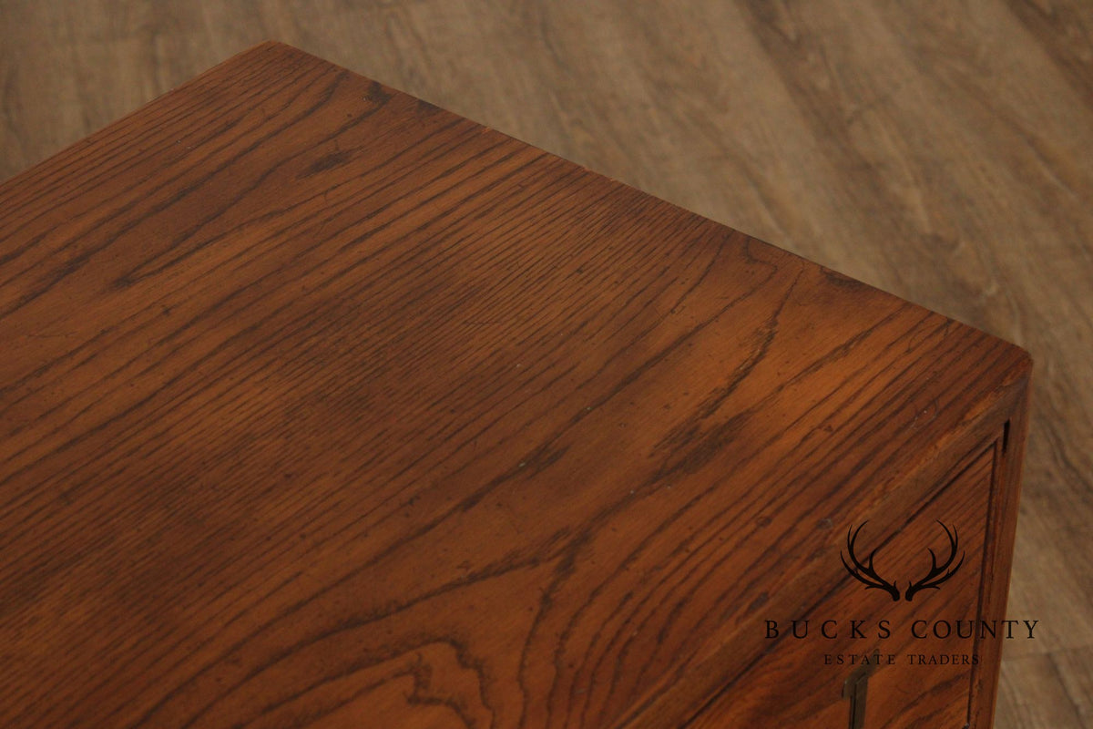 Henredon Campaign Style Oak Triple Dresser