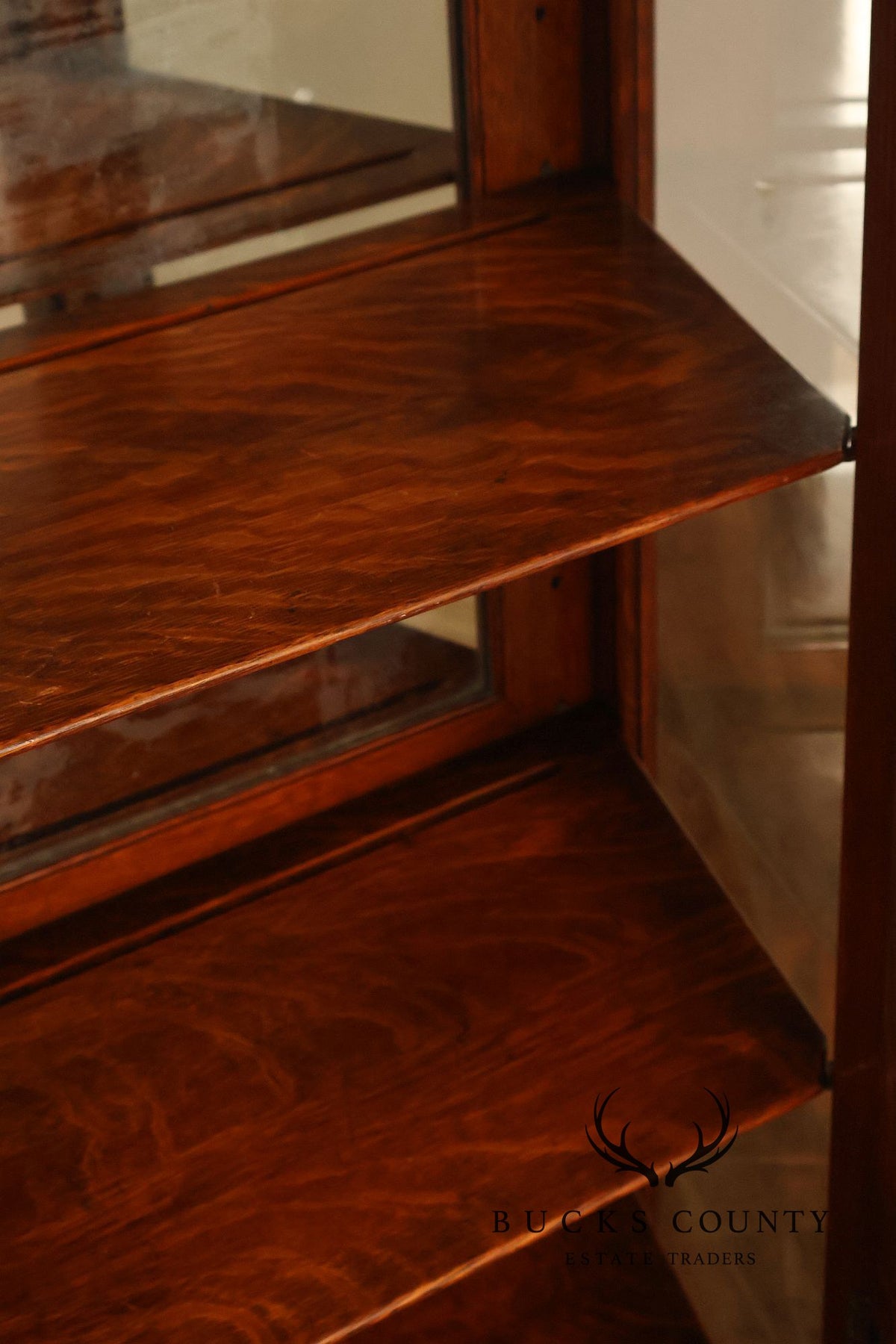 Antique Barley Twist Oak Glass Display Cabinet