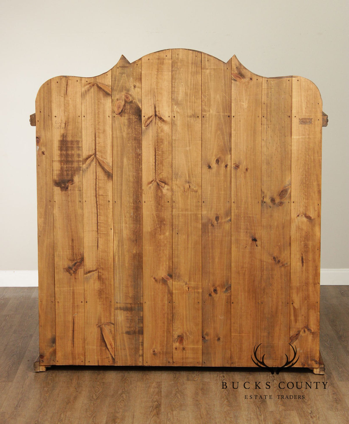 Rustic Spanish Colonial Style Pine Iron Mounted Sideboard Hutch
